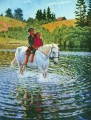 enfants sur un cheval Nikolay Bogdanov Belsky enfants animal de compagnie